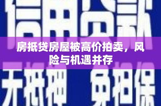 内湖房抵贷房屋被高价拍卖，风险与机遇并存