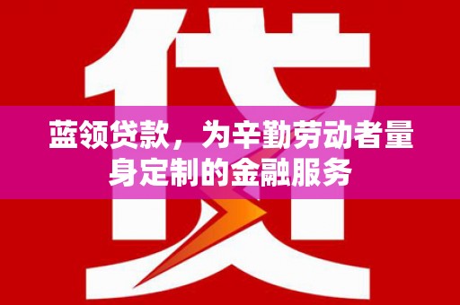 卫滨蓝领贷款，为辛勤劳动者量身定制的金融服务
