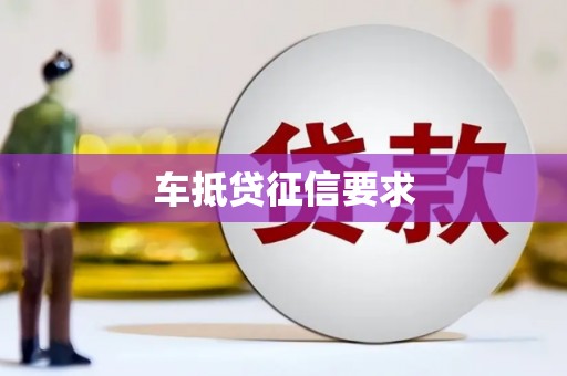 郏县车抵贷征信要求