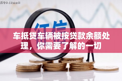 芦竹车抵贷车辆被按贷款余额处理，你需要了解的一切