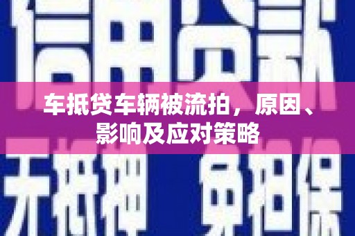 鄂温车抵贷车辆被流拍，原因、影响及应对策略