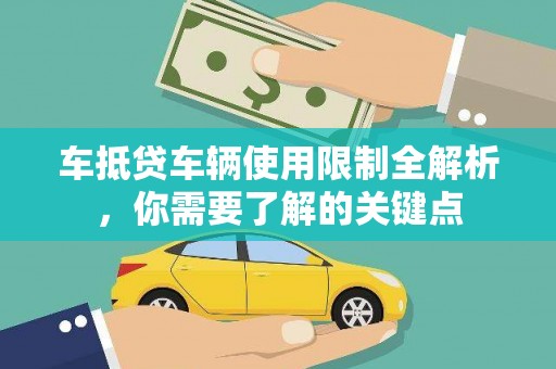 平川车抵贷车辆使用限制全解析，你需要了解的关键点