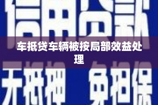 中山车抵贷车辆被按局部效益处理