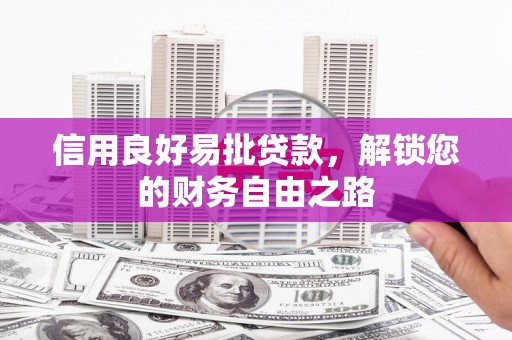 安源信用良好易批贷款，解锁您的财务自由之路