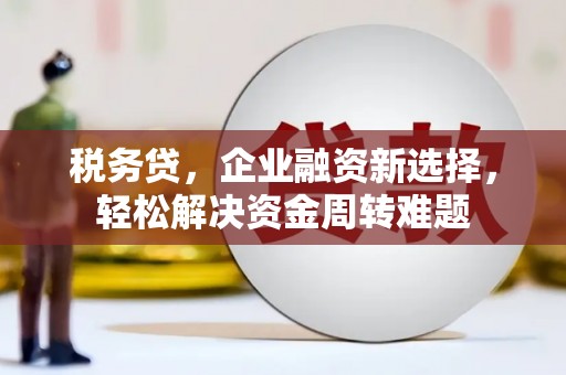 中寮税务贷，企业融资新选择，轻松解决资金周转难题