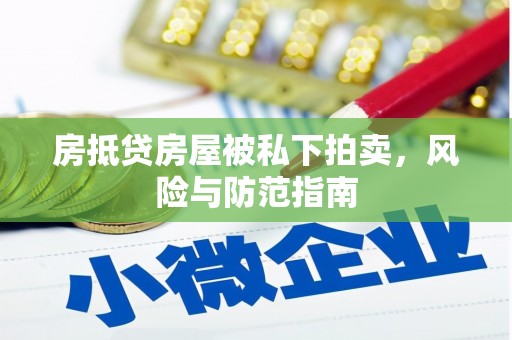 隆回房抵贷房屋被私下拍卖，风险与防范指南