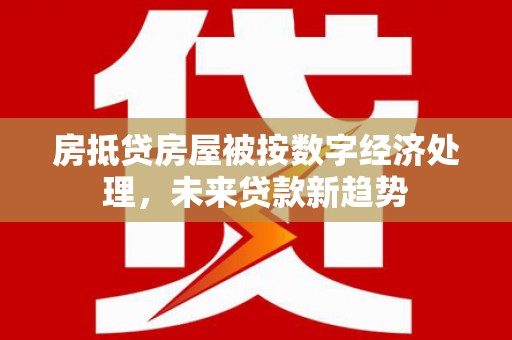 闵行房抵贷房屋被按数字经济处理，未来贷款新趋势