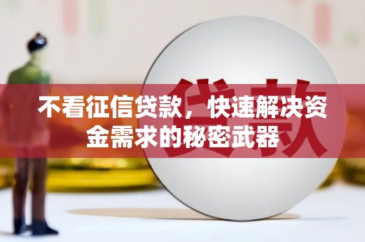 麻涌不看征信贷款，快速解决资金需求的秘密武器