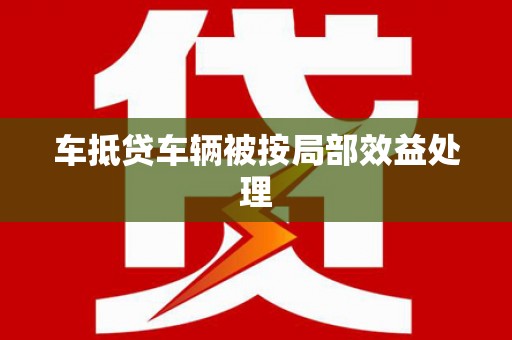正阳车抵贷车辆被按局部效益处理