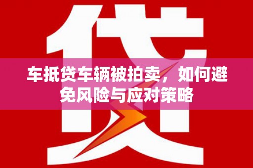 洮北车抵贷车辆被拍卖，如何避免风险与应对策略