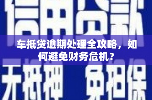塔什库尔干塔吉克车抵贷逾期处理全攻略，如何避免财务危机？
