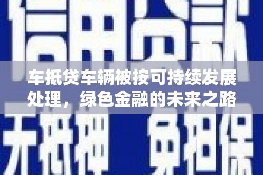 西乌旗车抵贷车辆被按可持续发展处理，绿色金融的未来之路