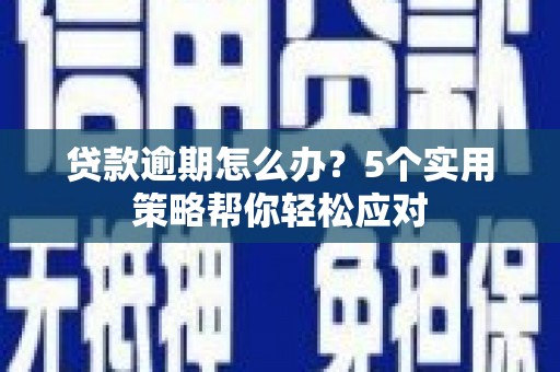 敦化贷款逾期怎么办？5个实用策略帮你轻松应对