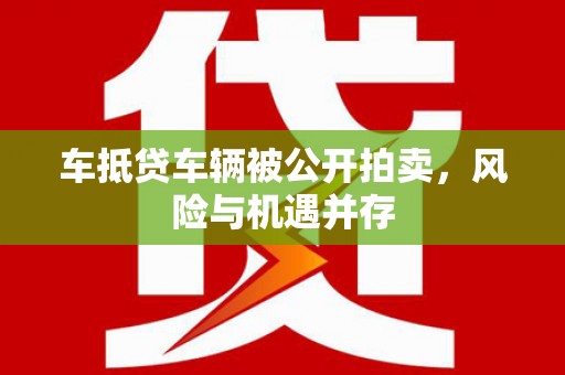 连云港车抵贷车辆被公开拍卖，风险与机遇并存