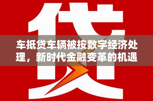 宁安车抵贷车辆被按数字经济处理，新时代金融变革的机遇与挑战