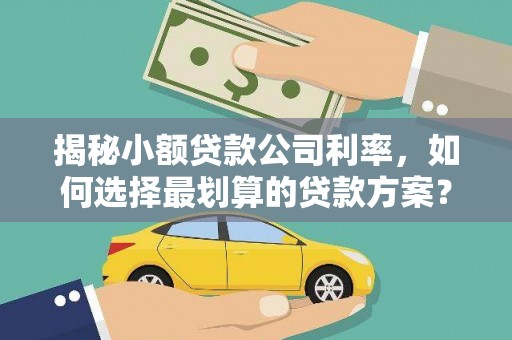 惠东揭秘小额贷款公司利率，如何选择最划算的贷款方案？