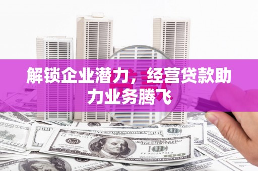 蒙城解锁企业潜力，经营贷款助力业务腾飞