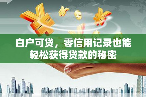 金昌白户可贷，零信用记录也能轻松获得贷款的秘密