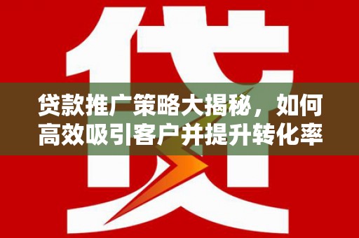 南澳贷款推广策略大揭秘，如何高效吸引客户并提升转化率