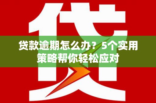 潮南贷款逾期怎么办？5个实用策略帮你轻松应对