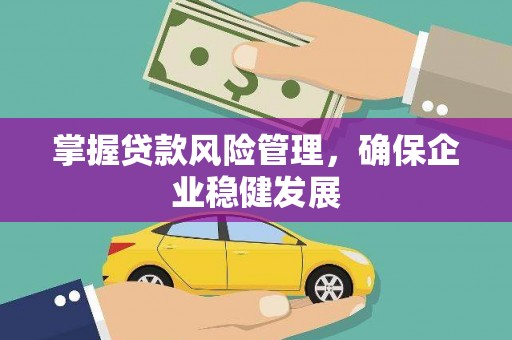 阿合奇掌握贷款风险管理，确保企业稳健发展