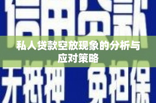 碾子山私人贷款空放现象的分析与应对策略