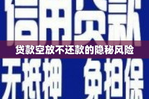 金秀贷款空放不还款的隐秘风险