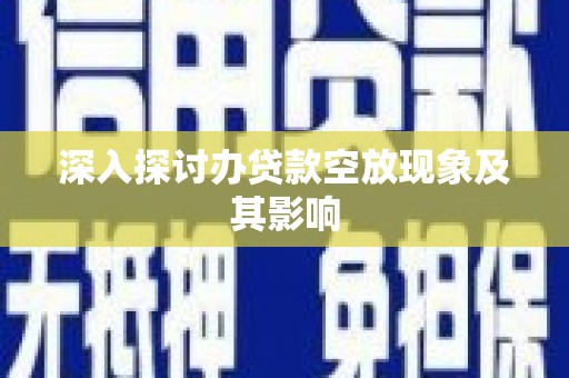 祥云深入探讨办贷款空放现象及其影响